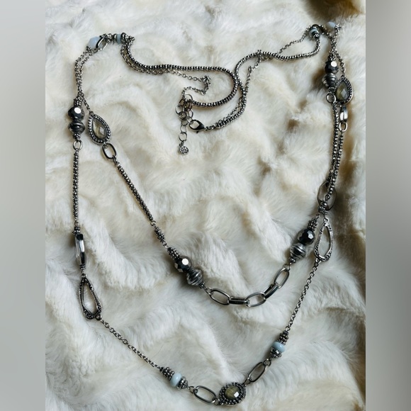 Ruby Road textured chain tear drop necklace - Picture 2 of 4